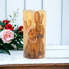 Load image into Gallery viewer, LED candle, Love bunny candle gift for her, for him, anniversary gift, romantic gift