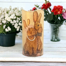 Load image into Gallery viewer, LED candle, Love bunny candle gift for her, for him, anniversary gift, romantic gift