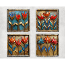 Load image into Gallery viewer, Birds of Paradise Slate Coasters, Vintage tile unique gift, home and garden decor, letter box gift, Birthday, housewarming gift, 4 patterns