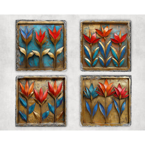 Birds of Paradise Slate Coasters, Vintage tile unique gift, home and garden decor, letter box gift, Birthday, housewarming gift, 4 patterns