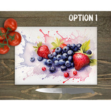 Load image into Gallery viewer, Mixed Berries Glass Chopping Board | Kitchen Decor | New Home Gift | Placemat | Birthday, Mother&#39;s Day Gift | 5 Patterns