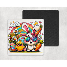 Load image into Gallery viewer, Easter Rainbow Coasters | Neoprene coaster gift | Easter home and garden decor | Letter box gift | Housewarming gift | Set of 4 coasters