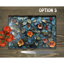 Load image into Gallery viewer, Sweet Pea Glass Chopping Board | Faux Stained Glass Kitchen Decor | New Home Gift | Placemat | Birthday, Mother&#39;s Day Gift | 4 Patterns