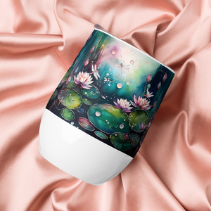 Water Lily Wine Tumbler