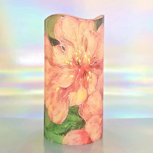 Pink Orchids LED candle