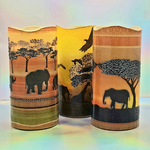 African print candles