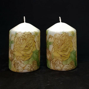 Golden Roses Floral design candle [product_type] Candle Affair