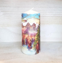 Load image into Gallery viewer, Vintage Christmas large pillar candle Wax pillar candle Candle Affair