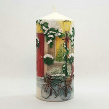Load image into Gallery viewer, Red door Christmas pillar candle [product_type] Candle Affair