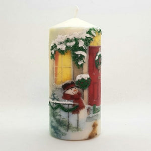 Red door Christmas pillar candle [product_type] Candle Affair