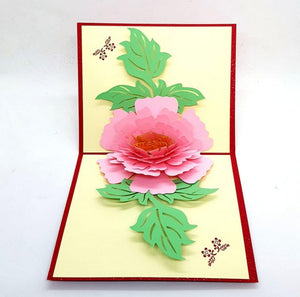Pink Peony Pop Up Greeting Card [product_type] Candle Affair
