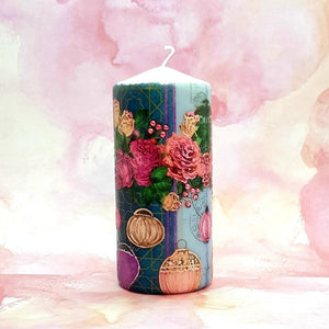 Roses and Lanterns Pillar candle [product_type] Candle Affair