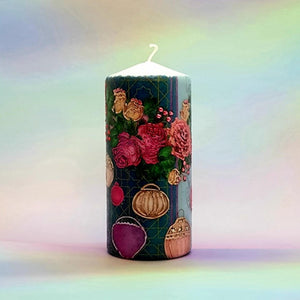 Roses and Lanterns Pillar candle [product_type] Candle Affair
