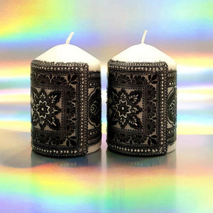 Black and White Pillar candles [product_type] Candle Affair