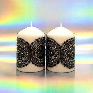 Black and White Pillar candles [product_type] Candle Affair