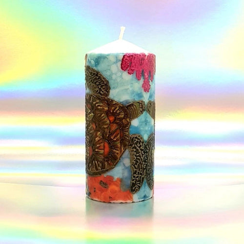 Pillar candle Mexican Sea Turtles [product_type] Candle Affair