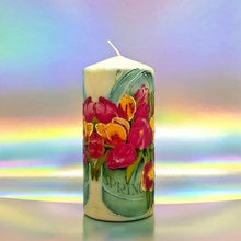 Load image into Gallery viewer, Colours of Spring Large pillar candle Wax pillar candle Candle Affair