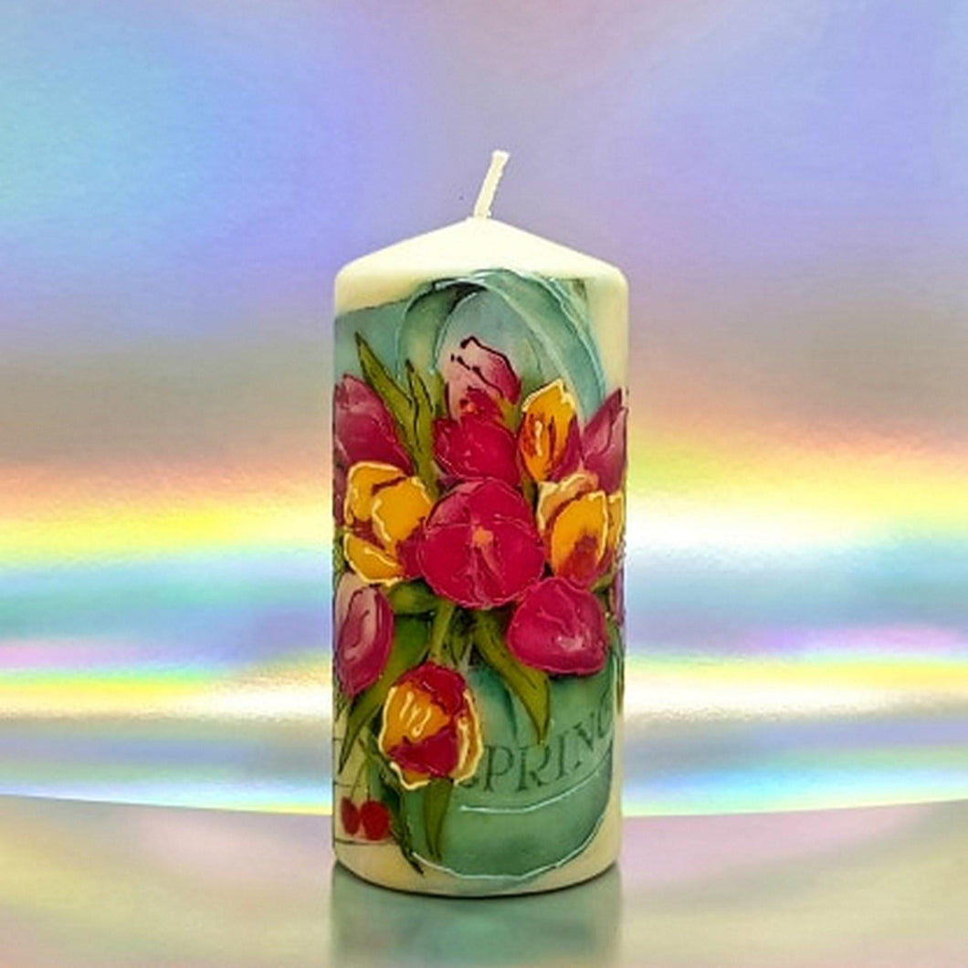 Colours of Spring Large pillar candle Wax pillar candle Candle Affair