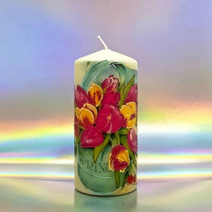 Colours of Spring Large pillar candle Wax pillar candle Candle Affair