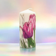 Load image into Gallery viewer, Pink Tulips Large pillar candle Wax pillar candle Candle Affair
