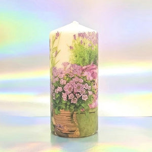 Purple Bloom Large pillar candle Wax pillar candle Candle Affair