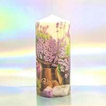 Load image into Gallery viewer, Purple Bloom Large pillar candle Wax pillar candle Candle Affair