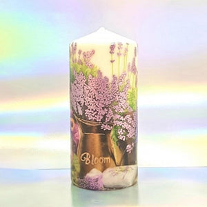 Purple Bloom Large pillar candle Wax pillar candle Candle Affair