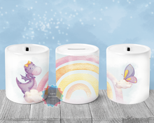 Load image into Gallery viewer, Personalised baby dragon ceramic money box
