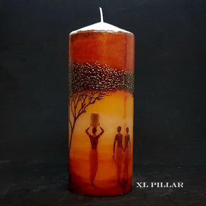 African design large pillar candle Wax pillar candle Candle Affair