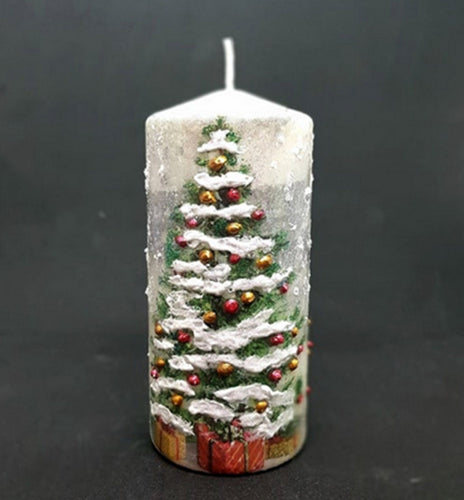Christmas candle, decorated candle, Traditional Christmas, Christmas tree, Christmas gift, Decorative Christmas candle
