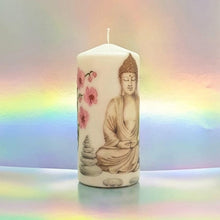 Load image into Gallery viewer, Inner Peace and Strength Large pillar candle Flowers CandleAffair