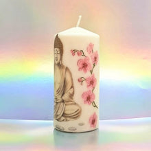 Load image into Gallery viewer, Inner Peace and Strength Large pillar candle Flowers CandleAffair