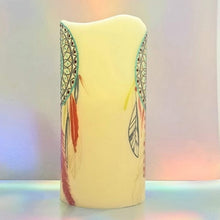 Load image into Gallery viewer, Mandala dream catcher LED pillar candle LED Candles CandleAffair