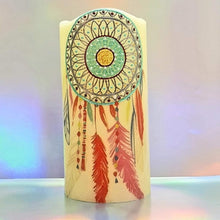 Load image into Gallery viewer, Mandala dream catcher LED pillar candle LED Candles CandleAffair