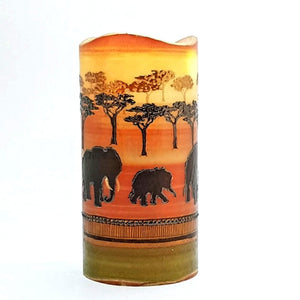 African sunset candle