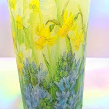 Load image into Gallery viewer, LED shimmering pillar candle - Bluebells and Daffodils
