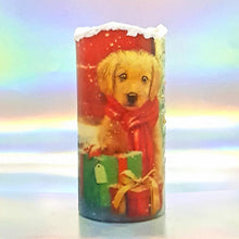 Load image into Gallery viewer, Christmas Flickering LED pillar candle, unique Christmas flameless decoration, gift, snow candle, safe for children and pets