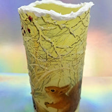 Load image into Gallery viewer, Christmas flameless LED pillar candle, unique Christmas flickering candle decor, gift, snow candle, safe for children and pets