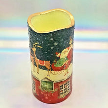 Load image into Gallery viewer, Christmas LED pillar candle, flameless decorative Santa candle, gift, night light, decor