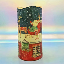 Load image into Gallery viewer, Christmas LED pillar candle, flameless decorative Santa candle, gift, night light, decor