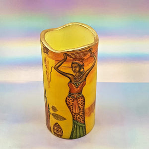 African women flameless pillar candle, LED decorative candle, gift, night light, home decor