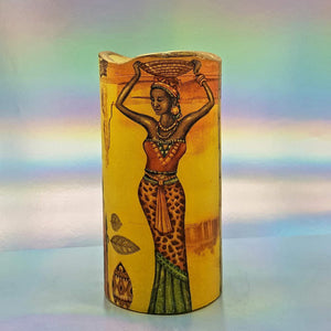 African women flameless pillar candle, LED decorative candle, gift, night light, home decor