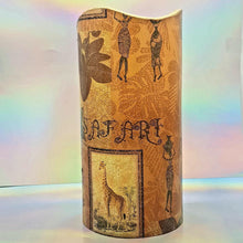 Load image into Gallery viewer, Flameless pillar candle, African safari LED decorative candle, gift, night light, home decor