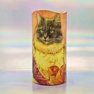 Shimmering LED candles, Flameless puss pillar candles, unique home decor, gift for her, him