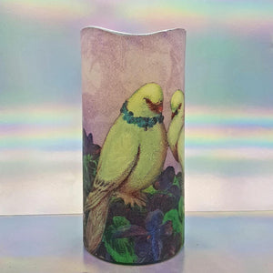 Shimmering LED pillar candle, Flameless love candle, unique Valentines home decor, gift for her, him