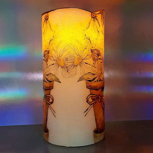 Shimmering Easter LED pillar candle, Flameless candle, unique Happy Easter home decor, gift