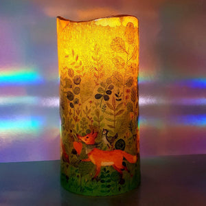 LED shimmering candle, Flameless pillar candle of forest fairy, unique home decoration, gift