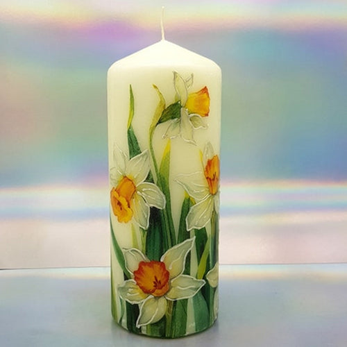 Decorative pillar candle, Unique centrepiece candle; perfect gift for mother, her, birthday present