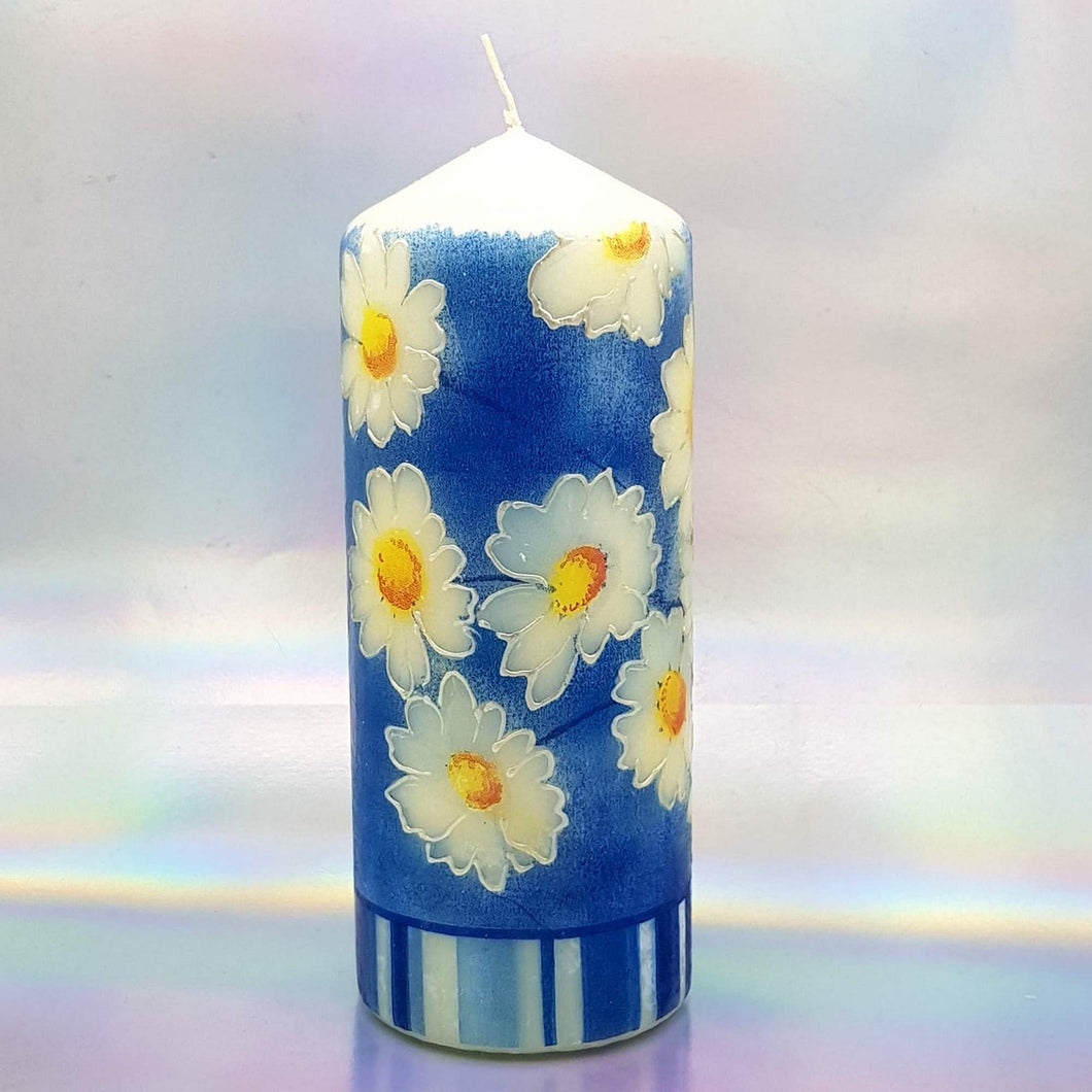 Decorative candle, Spring sunshine daisies candle, Unique table centrepiece, home decor, gift for mother, her, birthday present