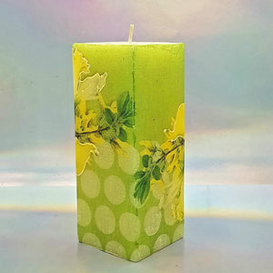 Decorated flower pillar candle, Spring candle, Lily of the valley candle gift, Mothers day, best friend unique gift